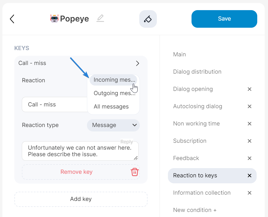 Response to messages